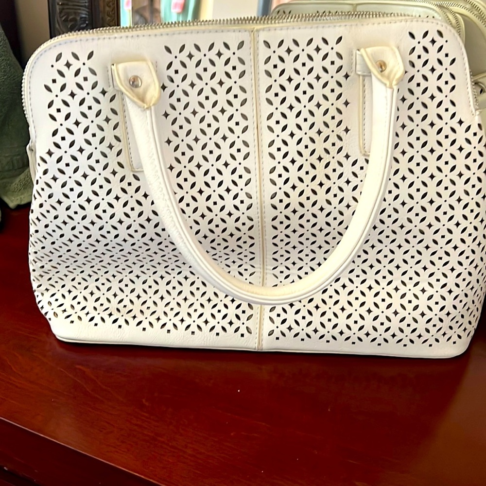White eyelet satchel